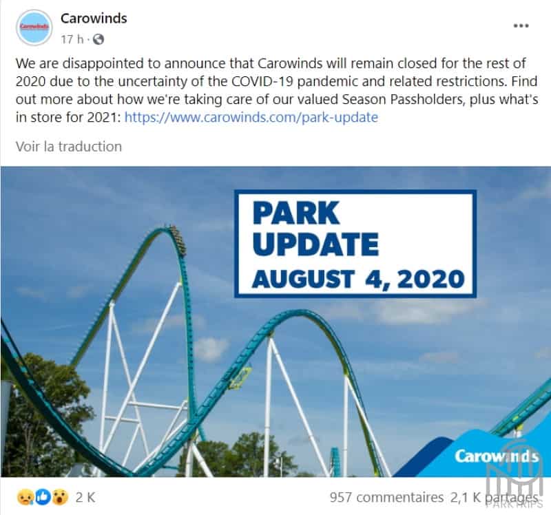statut facebook carowinds