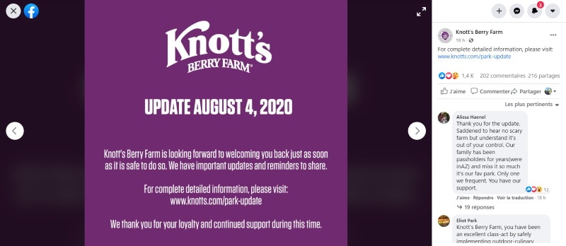 annoncement knott's berry farm