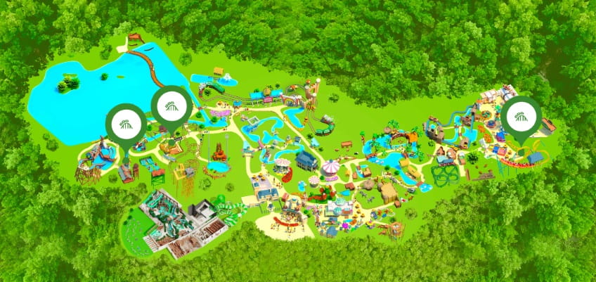 plan du parc d'attractions bellwaerde