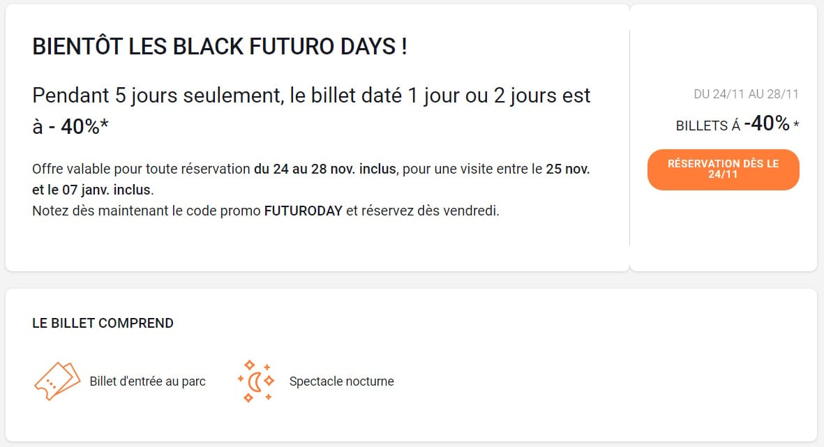 black friday futuroscope