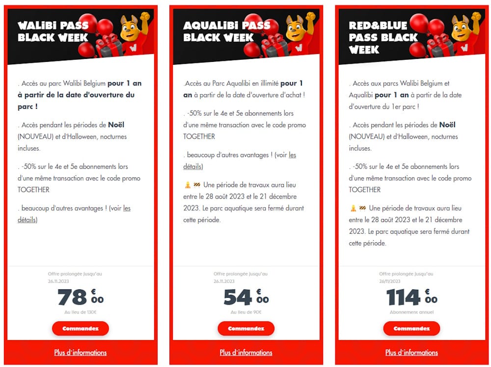 black friday walibi belgique