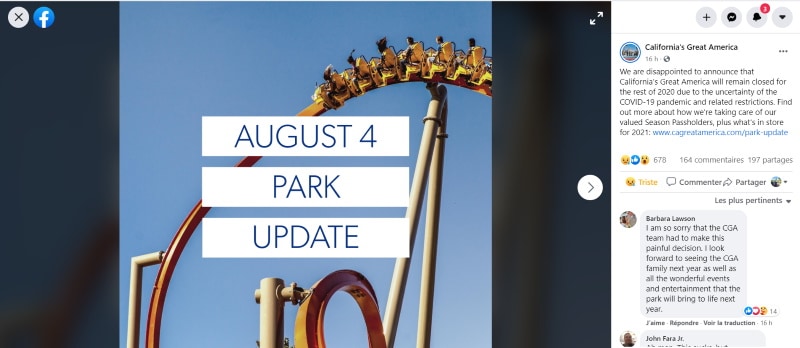 statut facebook california great america