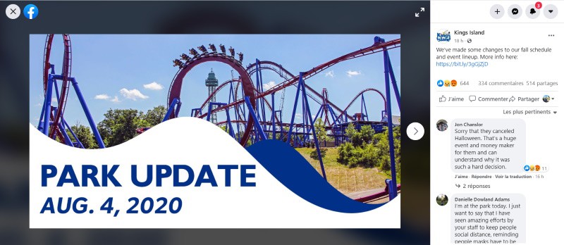 annoncement kings island