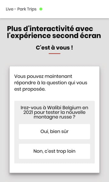 Un sondage interactif pendant le live