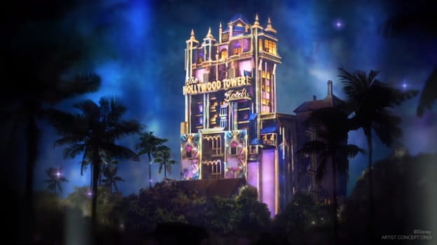 La tour la terreur décorée pour les 50 ans de Walt Disney World